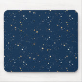Gouden Ster op Blauwe Nachtpatroon Muismat (Voorkant)