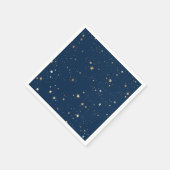 Gouden Ster op Blauwe Nachtpatroon Servet (Hoek)