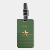 Gouden ster op groen bagagelabel (Voorkant verticaal)