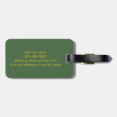 Gouden ster op groen bagagelabel (Achterkant horizontaal)