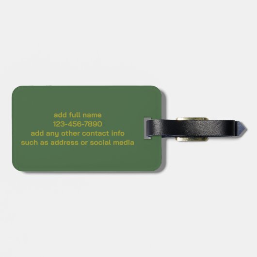 Gouden ster op groen bagagelabel (Achterkant horizontaal)