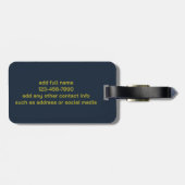 Gouden ster op Navy Blue Bagagelabel (Achterkant horizontaal)