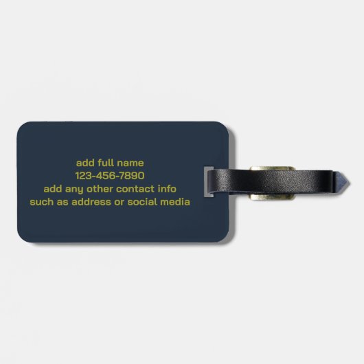 Gouden ster op Navy Blue Bagagelabel (Achterkant horizontaal)