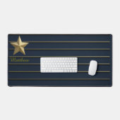 Gouden Ster op Navy Blue Bureaumat (Keyboard & Muis)