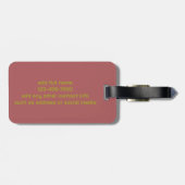 Gouden ster op Roos Roze Bagagelabel (Achterkant horizontaal)