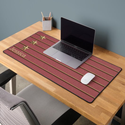 Gouden ster op Roos Roze Desk Mat (Kantoor 2)