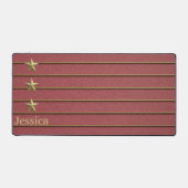 Gouden ster op Roos Roze Desk Mat (Voorkant)