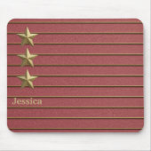 Gouden ster op Roos Roze Mousepad Muismat (Voorkant)