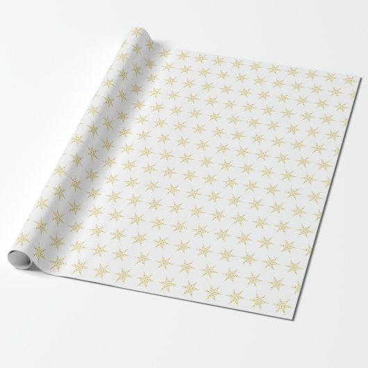 Gouden Ster Patroon Cadeaupapier (Uitgerold)