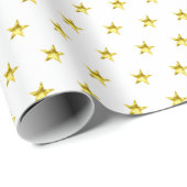 Gouden ster patroon metallic stijlvolle chic cadeaupapier (Rol Hoek)