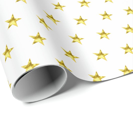 Gouden ster patroon metallic stijlvolle chic cadeaupapier (Rol Hoek)