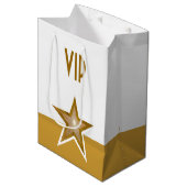 Gouden Ster print VIP goud wit medium Cadeauzakje (Voorkant Gekanteld)