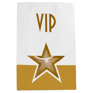 Gouden Ster print VIP goud wit medium Medium Cadeauzakje