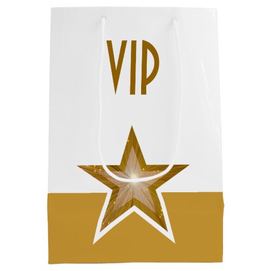 Gouden Ster print VIP goud wit medium Medium Cadeauzakje (Achterkant)
