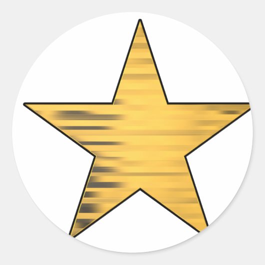 Gouden Ster Ronde Sticker (Voorkant)