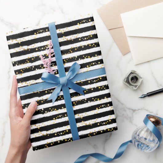 Gouden Ster Streep Cadeaupapier (Geschenken)