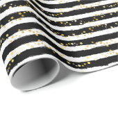 Gouden Ster Streep Cadeaupapier (Rol Hoek)