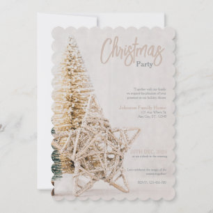 Gouden Ster Topper Kerstfeest Uitnodiging