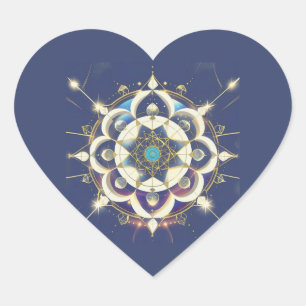 Gouden Ster Uitlijning – Een Heilig Geometrisch Un Hart Sticker