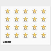 Gouden Ster Uitstekend Ronde Sticker (Vel)