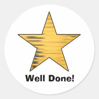Gouden Ster Uitstekend Ronde Sticker