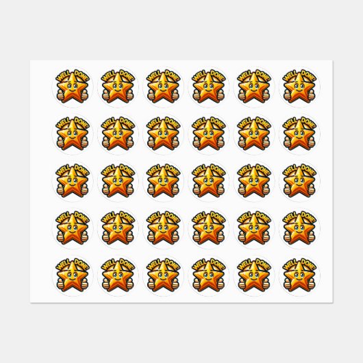 Gouden Ster van Aanmoediging - Goed gedaan! Label (Vel)