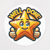 Gouden Ster van Aanmoediging - Goed gedaan! Label (Design 2)