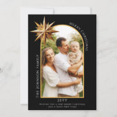 Gouden ster van Bethlehem Fotokaart Feestdagenkaart (Voorkant)