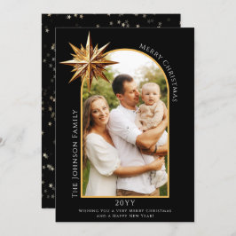 Gouden ster van Bethlehem Fotokaart Feestdagenkaart