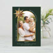 Gouden ster van Bethlehem Fotokaart Feestdagenkaart (Staand voorkant)