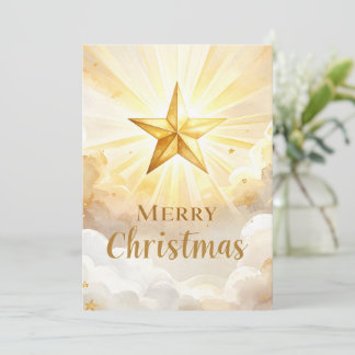 Gouden ster van Bethlehem vrolijk kerstfeest kerst Feestdagenkaart