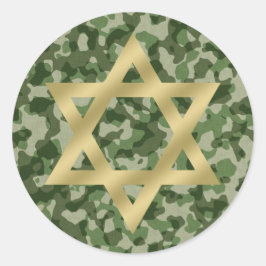 Gouden ster van David Army Camouflage Ronde Sticker