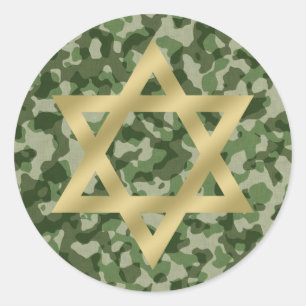 Gouden ster van David Army Camouflage Ronde Sticker