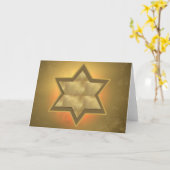 Gouden Ster van David Bar Mitswa kaart (Gele Bloem)