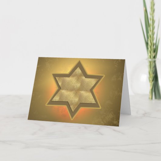 Gouden Ster van David Bar Mitswa kaart (Voorkant)