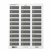 GOUDEN STER VAN DAVID modern eenvoudig grijs Etiket (Full Sheet)