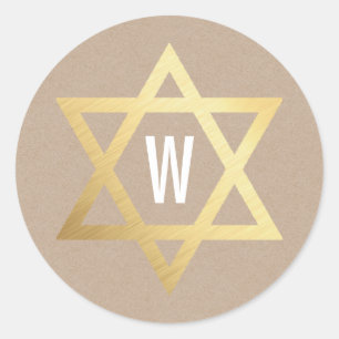 GOUDEN STER VAN DAVID SEAL moderne eenvoudige kraf Ronde Sticker