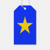 Gouden ster van uitmuntendheid op Royal Blue, mini Cadeaulabel (Voorkant)