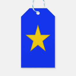 Gouden ster van uitmuntendheid op Royal Blue, mini Cadeaulabel