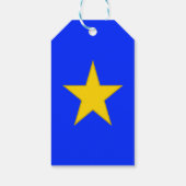 Gouden ster van uitmuntendheid op Royal Blue, mini Cadeaulabel (Achterkant)
