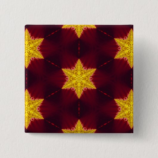 Gouden Ster Vierkante Button 5,1 Cm (Voorkant)