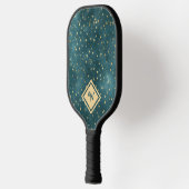 Gouden Sterpatroon met Gouden Monogram Initiaal Pickleball Paddle (Links)