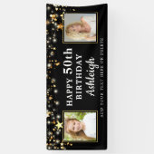 gouden sterren 2 Foto van uw kleur Spandoek (Verticaal)