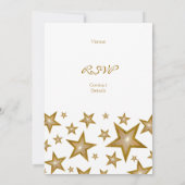 Gouden sterren '50e verjaardag' verticaal wit kaart (Achterkant)