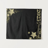 Gouden sterren Afstudeer achtergrond Wandkleed (Voorkant (horizontaal))