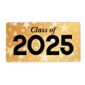 Gouden sterren Afstuderen klasse van 2025 | Waterf Etiket (Voorkant)