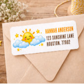 Gouden sterren baby shower etiket