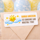 Gouden sterren baby shower etiket