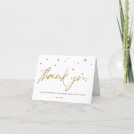 Gouden sterren babyshower bedankt baby foto aankondiging