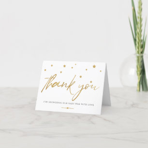 Gouden sterren babyshower bedankt baby foto aankondiging